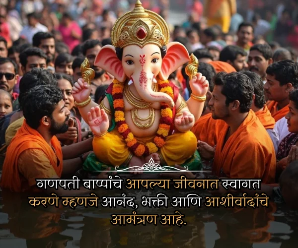 Ganpati Bappa Aagman Quotes in Marathi